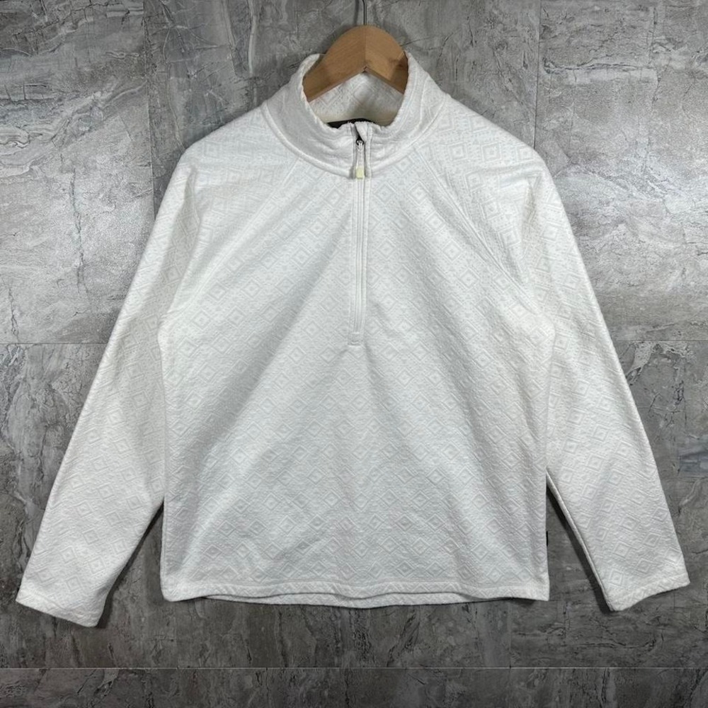 Eddie Bauer Sweater Women's XXL Long Sleeve Polar Fleece Quarter Zip Mock Neck